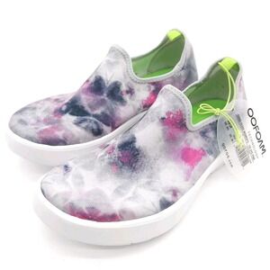 OOFOS OOmg EEZEE Womens Tie Dye Pink Recovery Slip On Comfort Shoes‎ 5